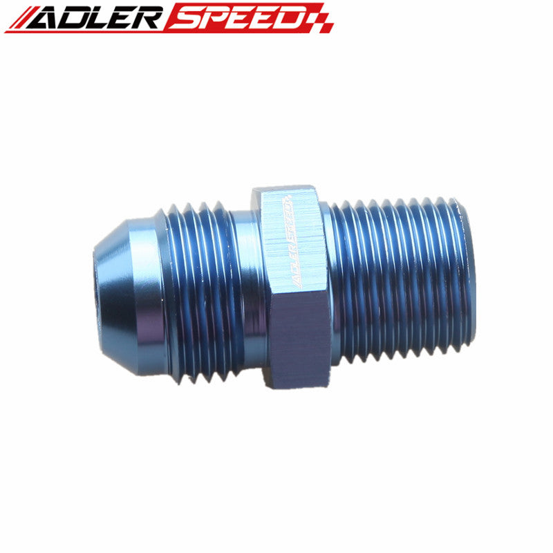 AN8 -8AN 8AN To 3/8'' NPT Straight Adapter Pipe Fuel Oil Air Fitting Blue