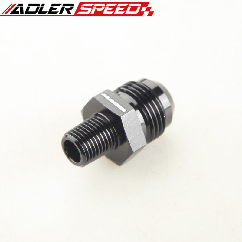 1/4" NPT Male To -10AN AN10 Straight Adapter Fitting Black High Quality