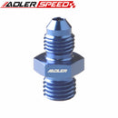 AN4 AN6 AN8 AN10 AN12 Male Flare to Metric Aluminum Straight Fitting Adapter - Blue