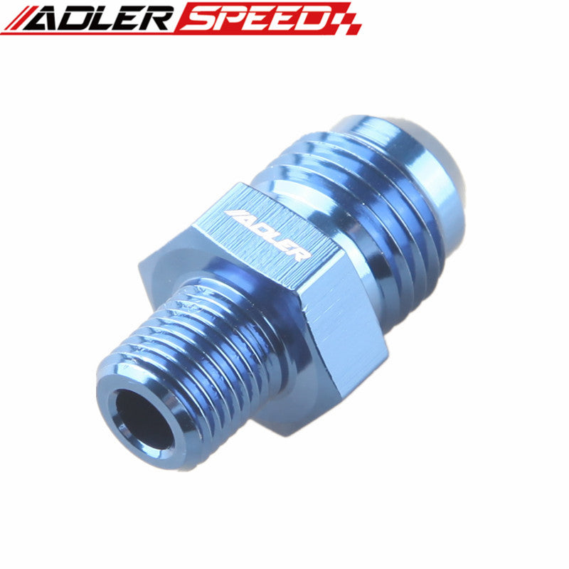 AN4 AN6 AN8 AN10 AN12 Male Flare to Metric Aluminum Straight Fitting Adapter - Blue