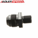 AN4 AN6 AN8 AN10 AN12 Male Flare to Metric Aluminum Straight Fitting Adapter - Black