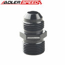 AN4 AN6 AN8 AN10 AN12 Male Flare to Metric Aluminum Straight Fitting Adapter - Black