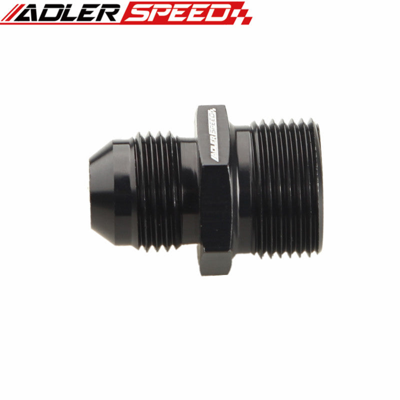 AN4 AN6 AN8 AN10 AN12 Male Flare to Metric Aluminum Straight Fitting Adapter - Black