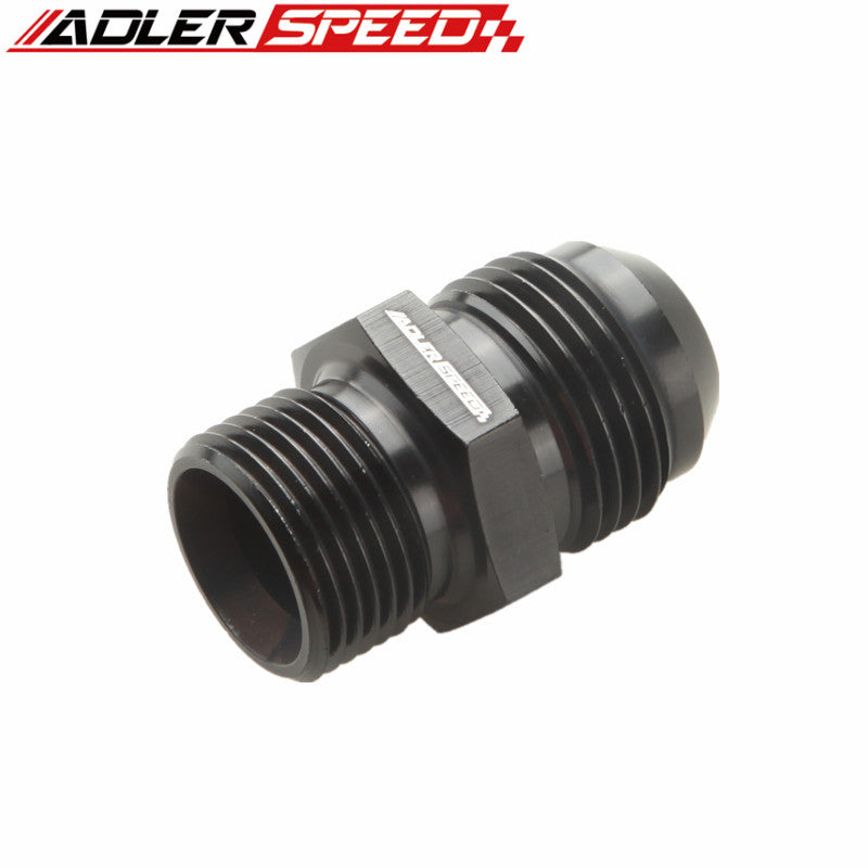 AN4 AN6 AN8 AN10 AN12 Male Flare to Metric Aluminum Straight Fitting Adapter - Black