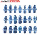 AN4 AN6 AN8 AN10 AN12 Male Flare to Metric Aluminum Straight Fitting Adapter - Blue