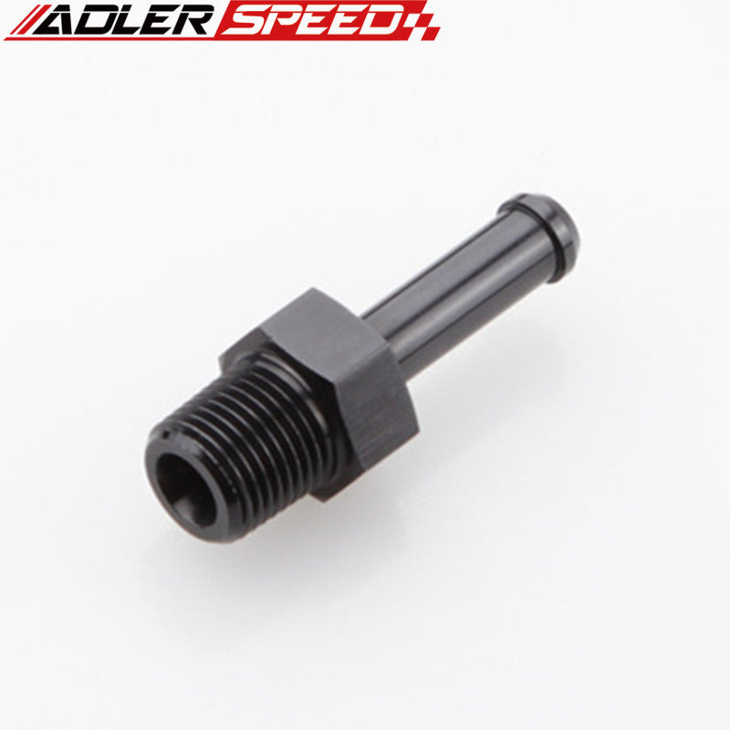 1/8" NPT To 1/4" Aluminum Alloy Hose Straight End Barb Adapter Fitting