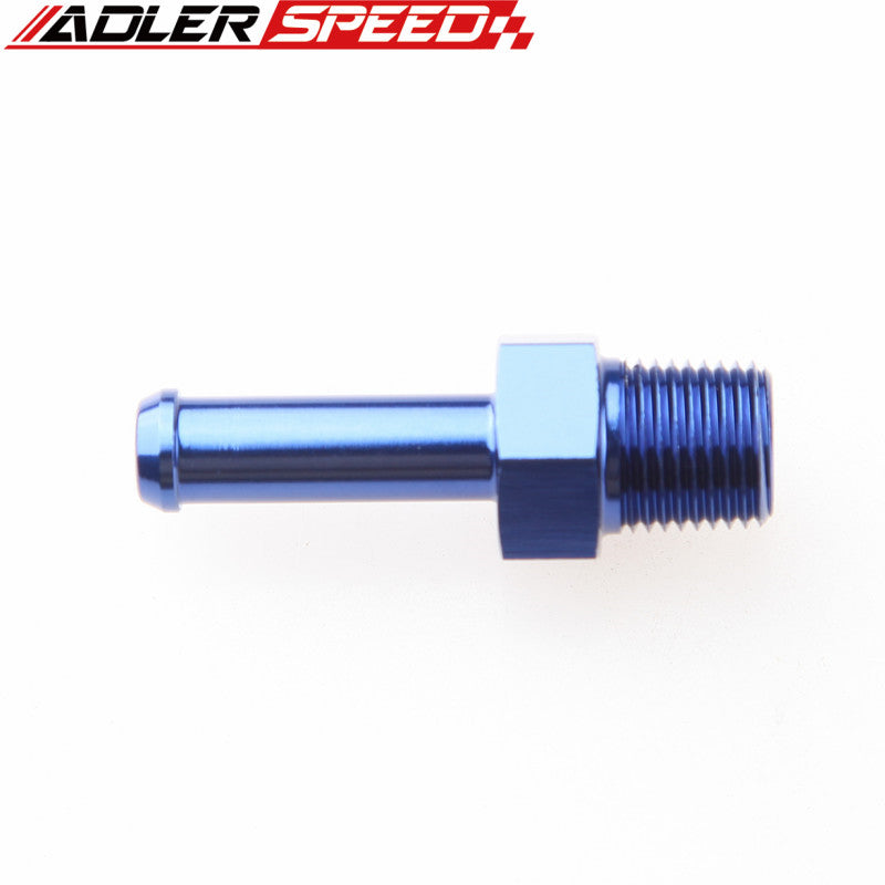 1/8" NPT To 1/4" Aluminum Alloy Hose Straight End Barb Adapter Fitting