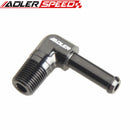 1/8" 1/4'' NPT To 1/4" 3/8" Barb 90 Degree Aluminum Alloy Hose End Male Barb Adapter Fitting