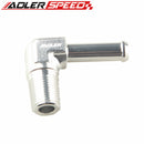 1/8" 1/4'' NPT To 1/4" 3/8" Barb 90 Degree Aluminum Alloy Hose End Male Barb Adapter Fitting