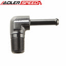 1/8" 1/4'' NPT To 1/4" 3/8" Barb 90 Degree Aluminum Alloy Hose End Male Barb Adapter Fitting