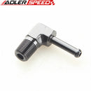 1/8" NPT To 3/16" Barb 90 Degree Aluminum Alloy Hose End Male Barb Adapter Fitting