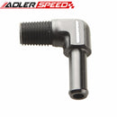 1/8" 1/4'' NPT To 1/4" 3/8" Barb 90 Degree Aluminum Alloy Hose End Male Barb Adapter Fitting