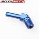 1/8" 1/4" NPT To 1/4" 3/8" Barb 45 Degree Male to Barb Aluminum Adapter Fitting