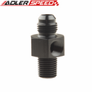 AN6 AN8 Male To 1/4" 3/8" NPT With 1/8" NPT Gauge Port Fuel Gauge Adapter Fitting