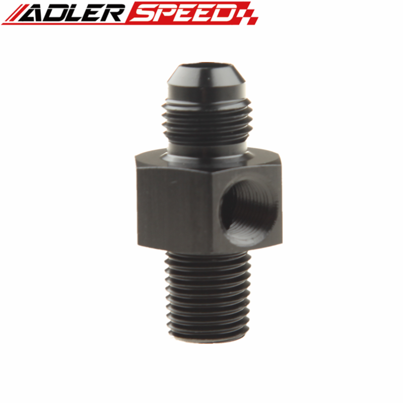 AN6 AN8 Male To 1/4" 3/8" NPT With 1/8" NPT Gauge Port Fuel Gauge Adapter Fitting