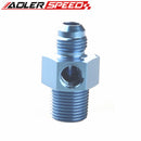 AN6 AN8 Male To 1/4" 3/8" NPT With 1/8" NPT Gauge Port Fuel Gauge Adapter Fitting
