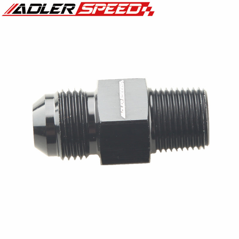 AN6 AN8 Male To 1/4" 3/8" NPT With 1/8" NPT Gauge Port Fuel Gauge Adapter Fitting