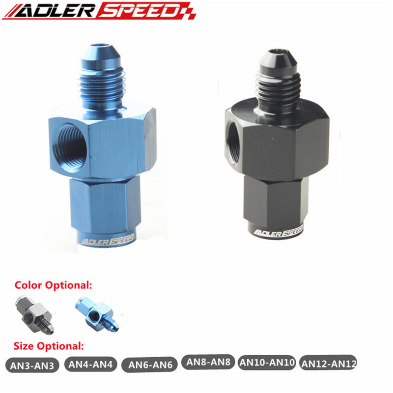 AN4 AN6 AN8 AN10 Male to Female Fitting With 1/8"NPT Pressure Gauge Port Adapter