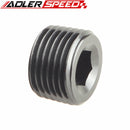 1/8" 1/4" 3/8" 1" NPT Pipe Thread Allen Hex Head Socket Aluminum Plug Black