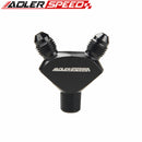 1/8'' NPT Inlet To 3AN AN3 Dual Outlet Y-Block Fitting Adapter Aluminium Adaptor Black