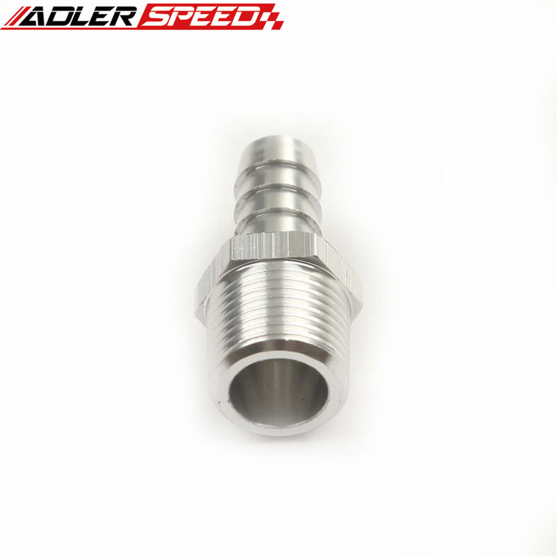 Aluminum Bosch Sytec Fuel Pump Filter 3/8" NPT To 9.3mm Barb Adapter