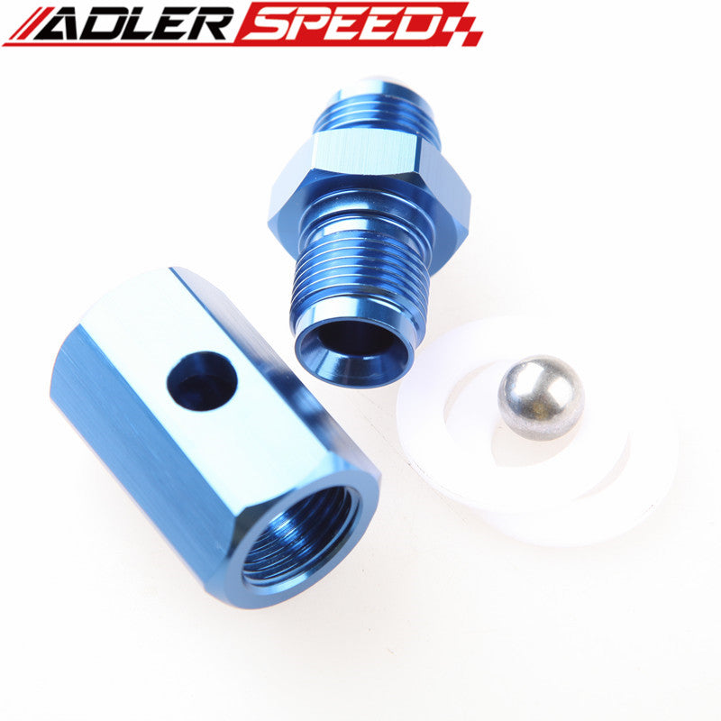 AN8 AN10 Alumimun Fuel Cell Tank Safety Roll Over Male Breather Vent Check Valve In Mounted Blue