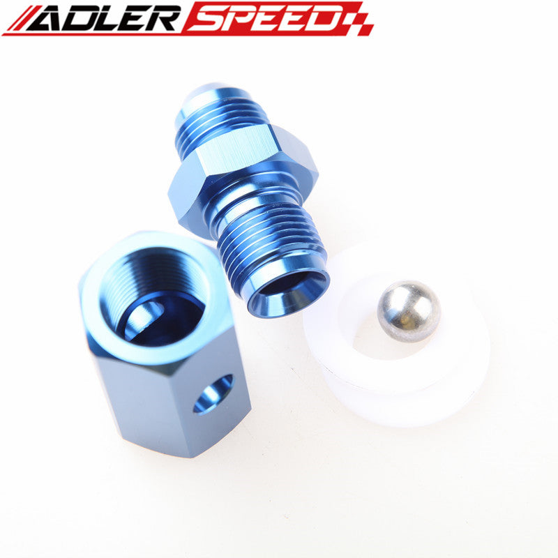 AN8 AN10 Alumimun Fuel Cell Tank Safety Roll Over Male Breather Vent Check Valve In Mounted Blue