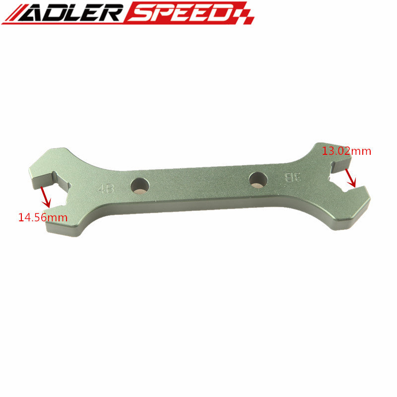 AN-4 (14.56mm) /AN-3 (13.02mm) Double Ended Wrench Spanner Aluminum Green