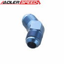 AN3 AN4 AN6 AN8 AN10 Male 45 Degree Aluminum Flare Union Fuel Fitting Adapter