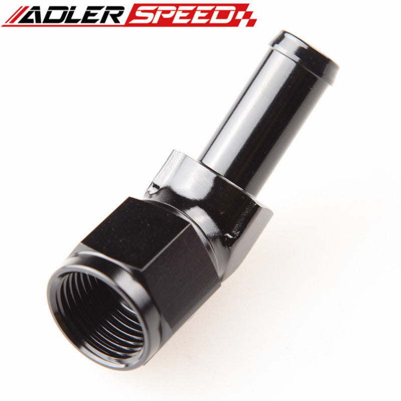 AN6 AN8 Female To 5/16" 3/8" 1/2" Barb Aluminum 45 Degree Hose Barb Adapter Fitting