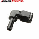 AN6 AN8 Female To 5/16" 3/8" 1/2" Barb Aluminum 90 Degree Hose Barb Adapter Fitting