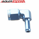 AN6 AN8 Female To 5/16" 3/8" 1/2" Barb Aluminum 90 Degree Hose Barb Adapter Fitting