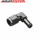 AN6 AN8 Female To 5/16" 3/8" 1/2" Barb Aluminum 90 Degree Hose Barb Adapter Fitting