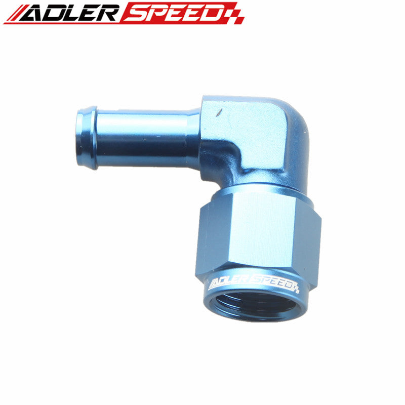 AN6 AN8 Female To 5/16" 3/8" 1/2" Barb Aluminum 90 Degree Hose Barb Adapter Fitting