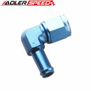 AN6 AN8 Female To 5/16" 3/8" 1/2" Barb Aluminum 90 Degree Hose Barb Adapter Fitting