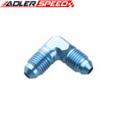 AN3 AN4 AN6 AN8 AN10 AN12 90 Degree Aluminum Flare Union Fuel Fitting Adapter Blue