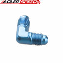 AN3 AN4 AN6 AN8 AN10 AN12 90 Degree Aluminum Flare Union Fuel Fitting Adapter Blue