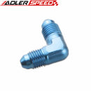 AN3 AN4 AN6 AN8 AN10 AN12 90 Degree Aluminum Flare Union Fuel Fitting Adapter Blue