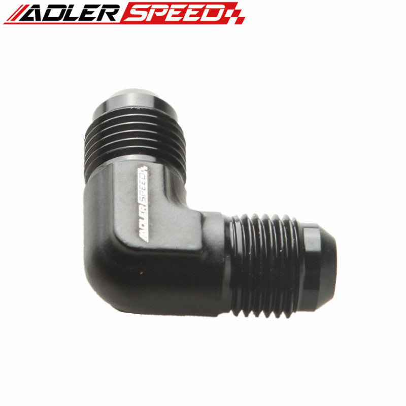 AN4 AN6 AN8 AN10 AN12 90 Degree Aluminum Flare Union Fuel Fitting Adapter Black