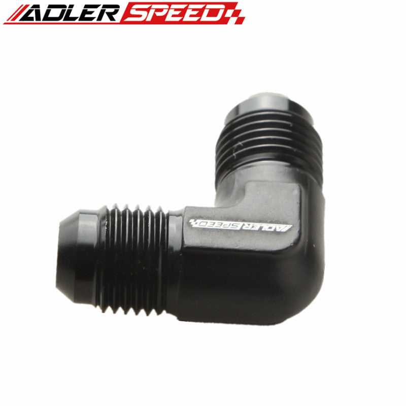 AN4 AN6 AN8 AN10 AN12 90 Degree Aluminum Flare Union Fuel Fitting Adapter Black