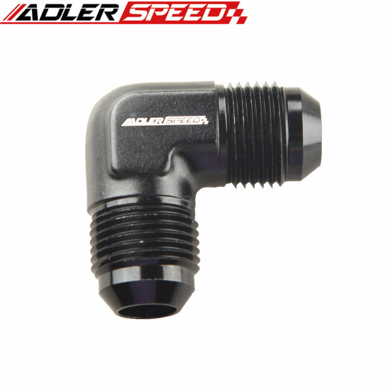 AN4 AN6 AN8 AN10 AN12 90 Degree Aluminum Flare Union Fuel Fitting Adapter Black