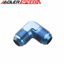 AN3 AN4 AN6 AN8 AN10 AN12 90 Degree Aluminum Flare Union Fuel Fitting Adapter Blue