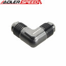 Black Aluminum 90 Degree AN6 AN-6 6AN Union with 1/8" NPT Port Fitting Adapter