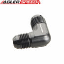 Black Aluminum 90 Degree AN6 AN-6 6AN Union with 1/8" NPT Port Fitting Adapter