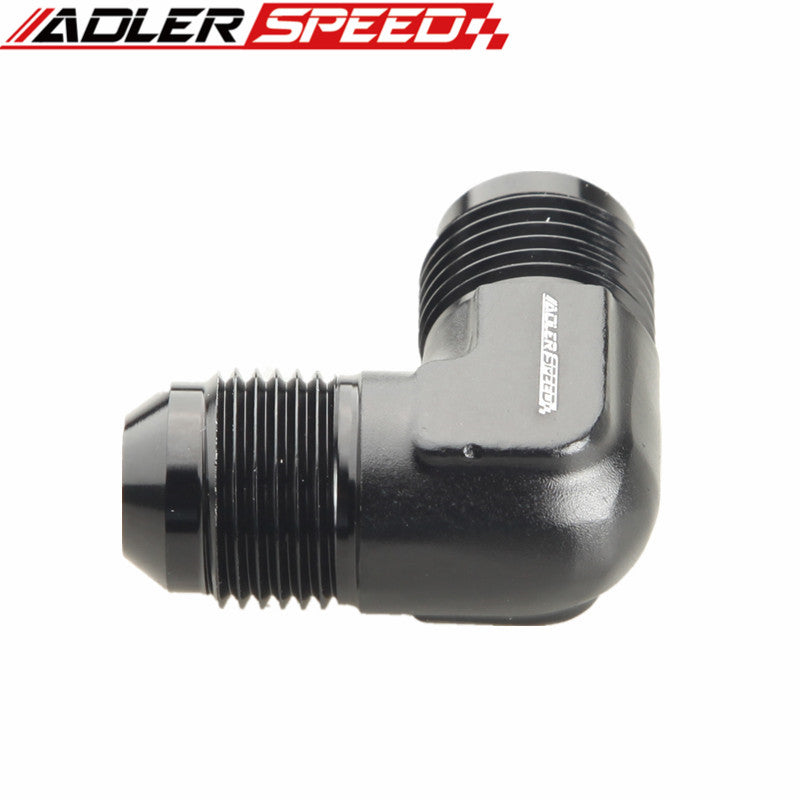 Black Aluminum 90 Degree AN8 AN-8 8AN Union with 1/8" NPT Port Fitting Adapter