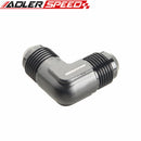 Black Aluminum 90 Degree AN8 AN-8 8AN Union with 1/8" NPT Port Fitting Adapter