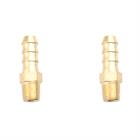 2PCS 8mm Male Brass Hose Barbs Barb To 1/4" NPT Pipe Male Thread