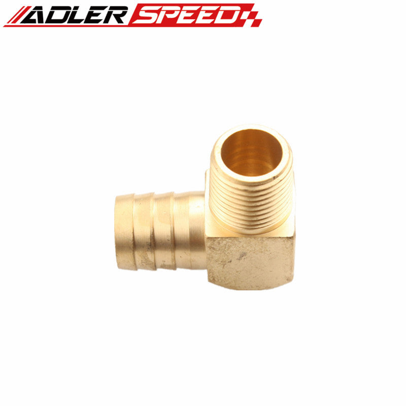2PCS 1" Male 90 Elbow Brass Hose Barbs Barb To 1/2" NPT Pipe Male Thread