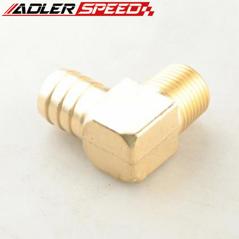 2PCS 3/4" Male 90 Elbow Brass Hose Barbs Barb To 1/2" NPT Pipe Male Thread