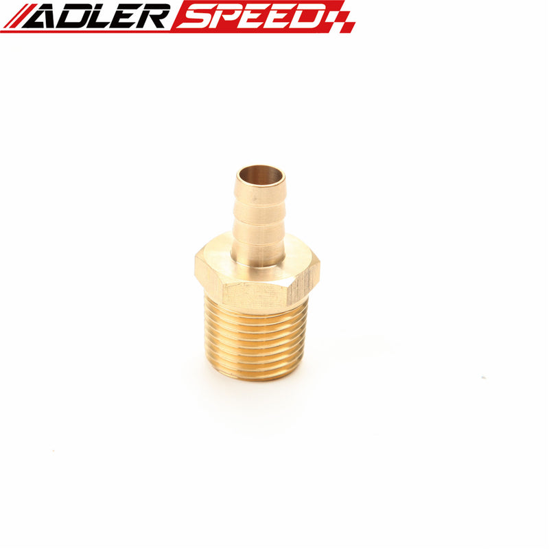 Straight 1/2" inch NPT Male to 10mm Barbed Brass Hose Barbs Thread Pipe